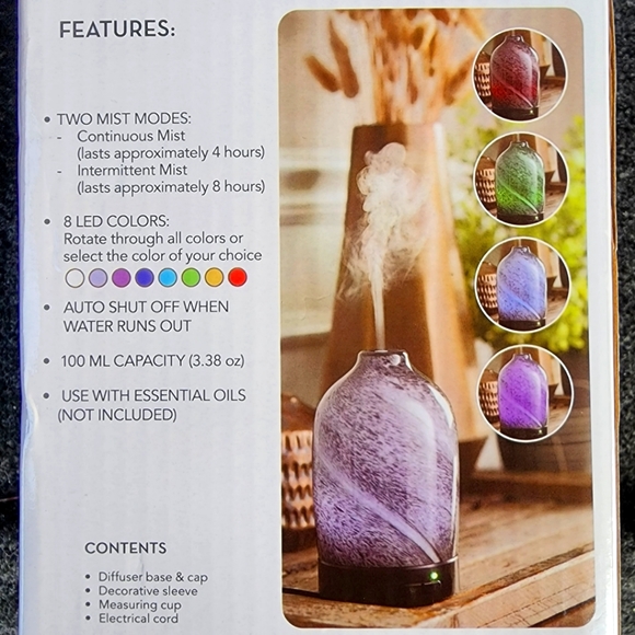 Huntington Home Other Bnib Huntington Home Color Changing Ultrasonic Cool Mist Diffuser